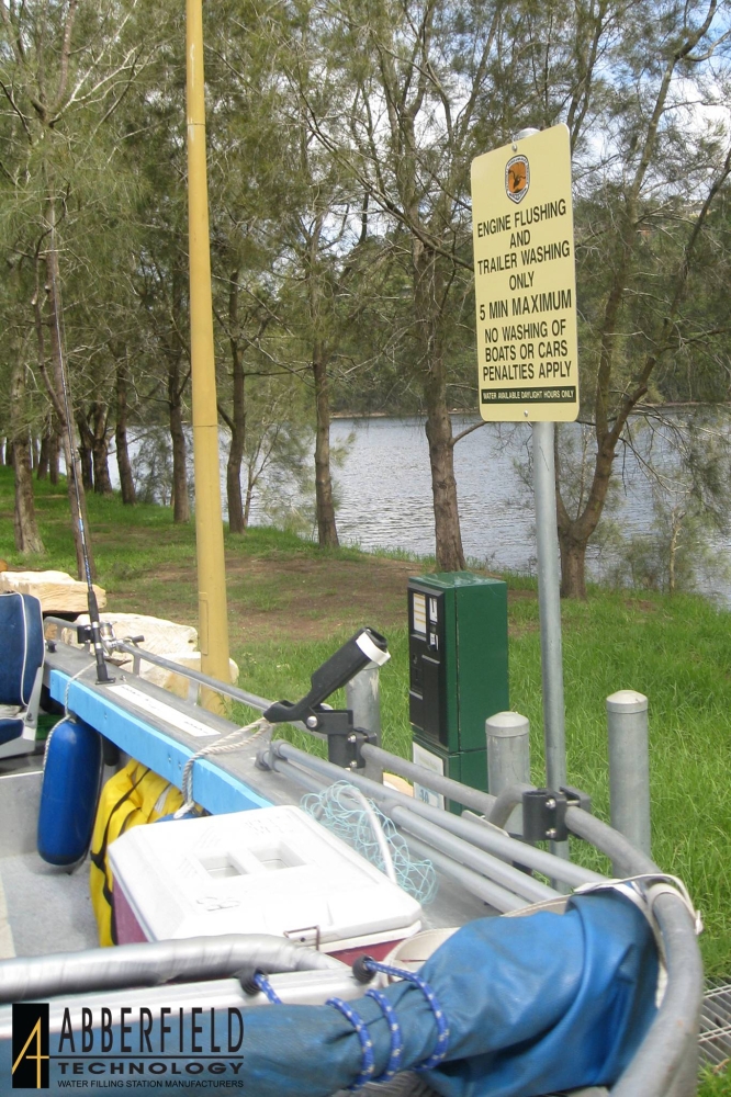 Abberfield Water Filling Station –WD1000, at boat ramp with boat