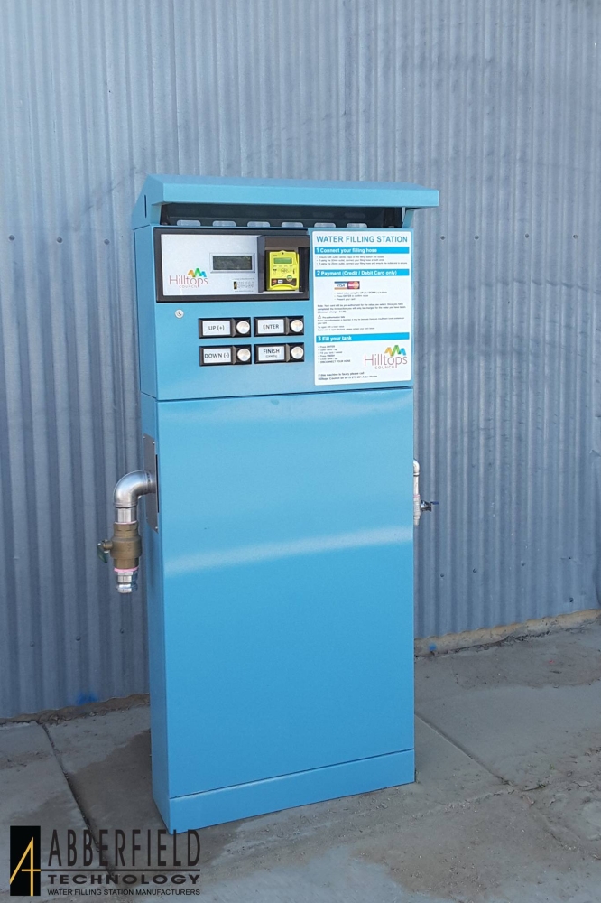 Abberfield Water Filling Station –WD2500 with potable water, plumbing outlets 50mm and 25mm – Aqua colour