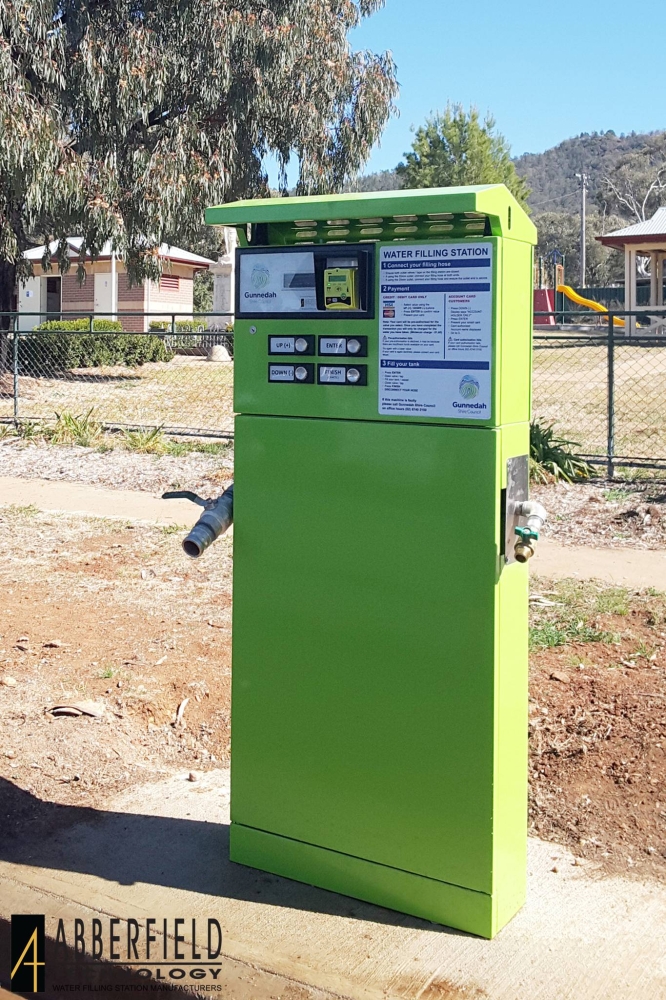 Abberfield Water Filling Station –WD2500 with potable water, plumbing outlets 50mm and 25mm - Acid Green colour