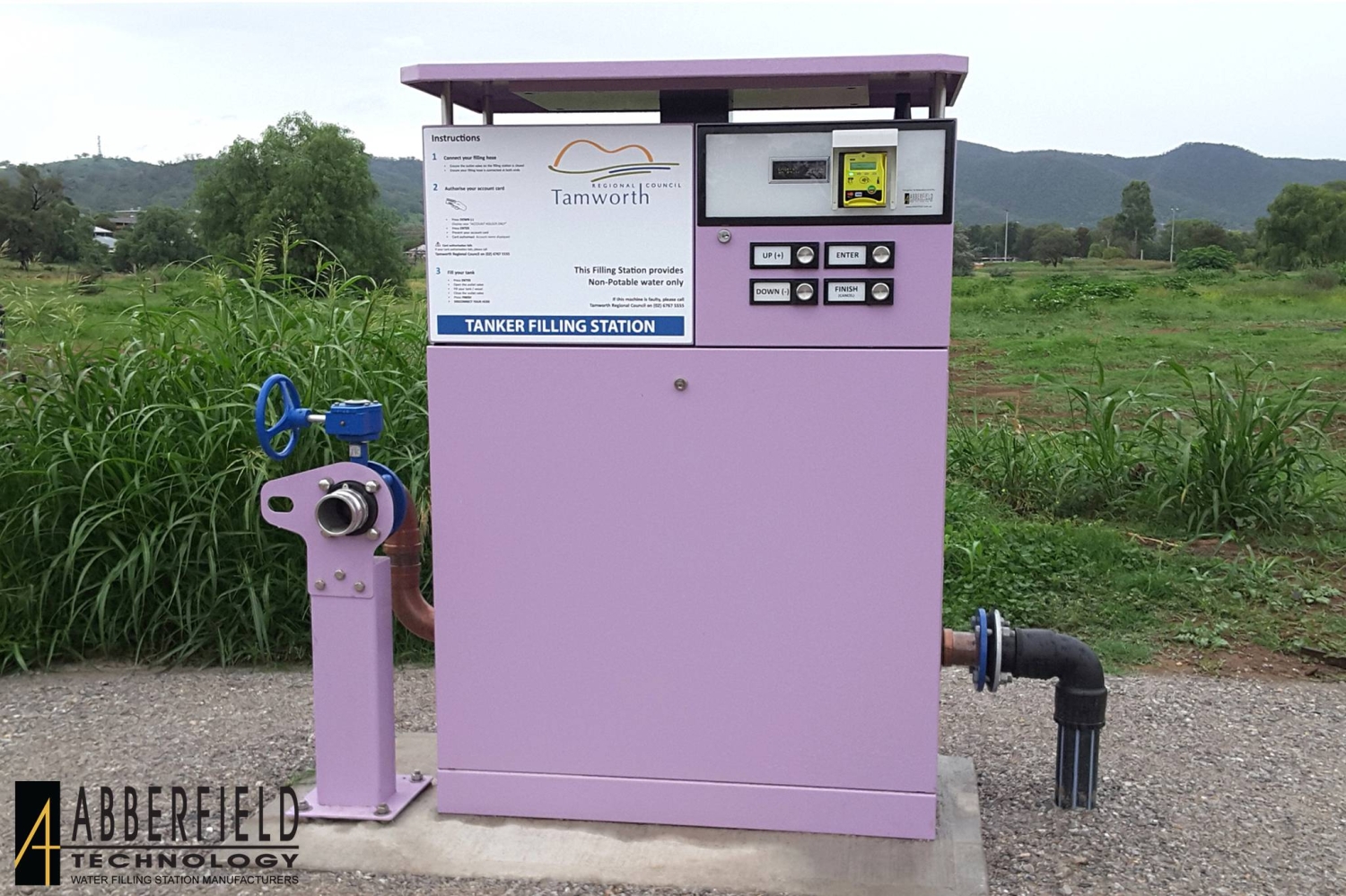 Abberfield Water Filling Station -WD3000N with non-potable water, plumbing outlets 75mm, with snoopy -&amp;nbsp;&amp;nbsp;Lilac colour