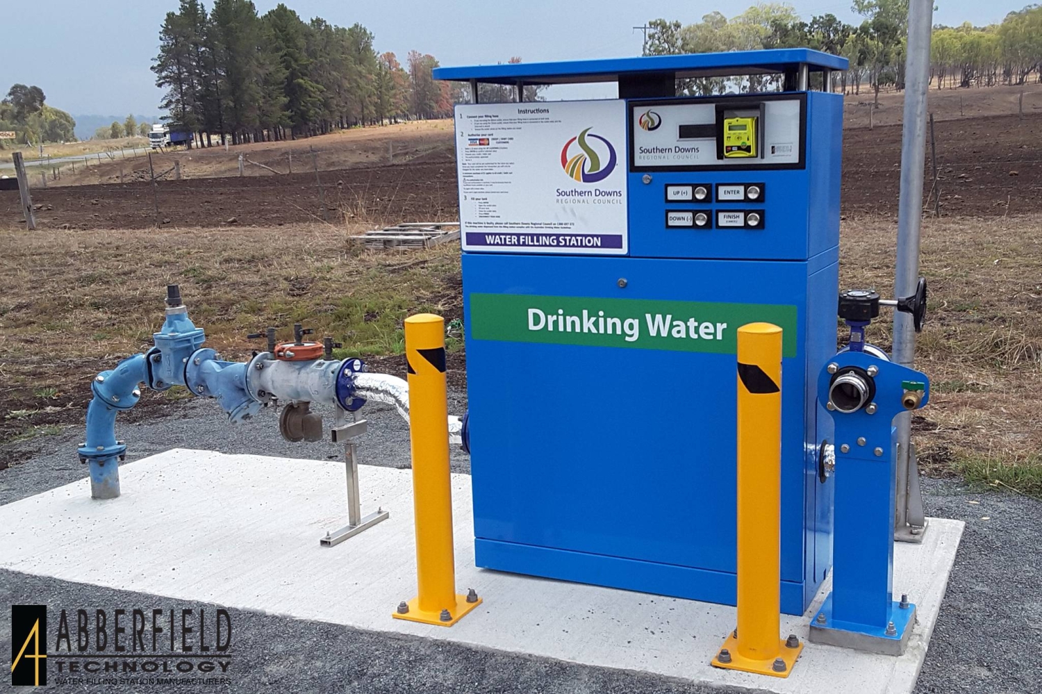 Abberfield Water Filling Station -WD3000N with potable water, plumbing outlets 80mm and 25mm, with snoopy RPZ&amp;nbsp;- Blaze Blue colour